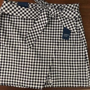 Navy & White Gingham Skort
